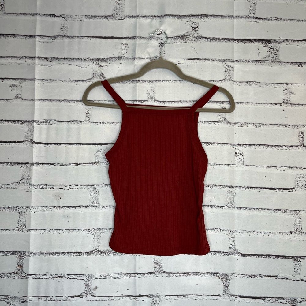 Mudd Red Sleeveless Fitted Ribbed Camisole Strapped SZ S Summer Tank Top Y2K